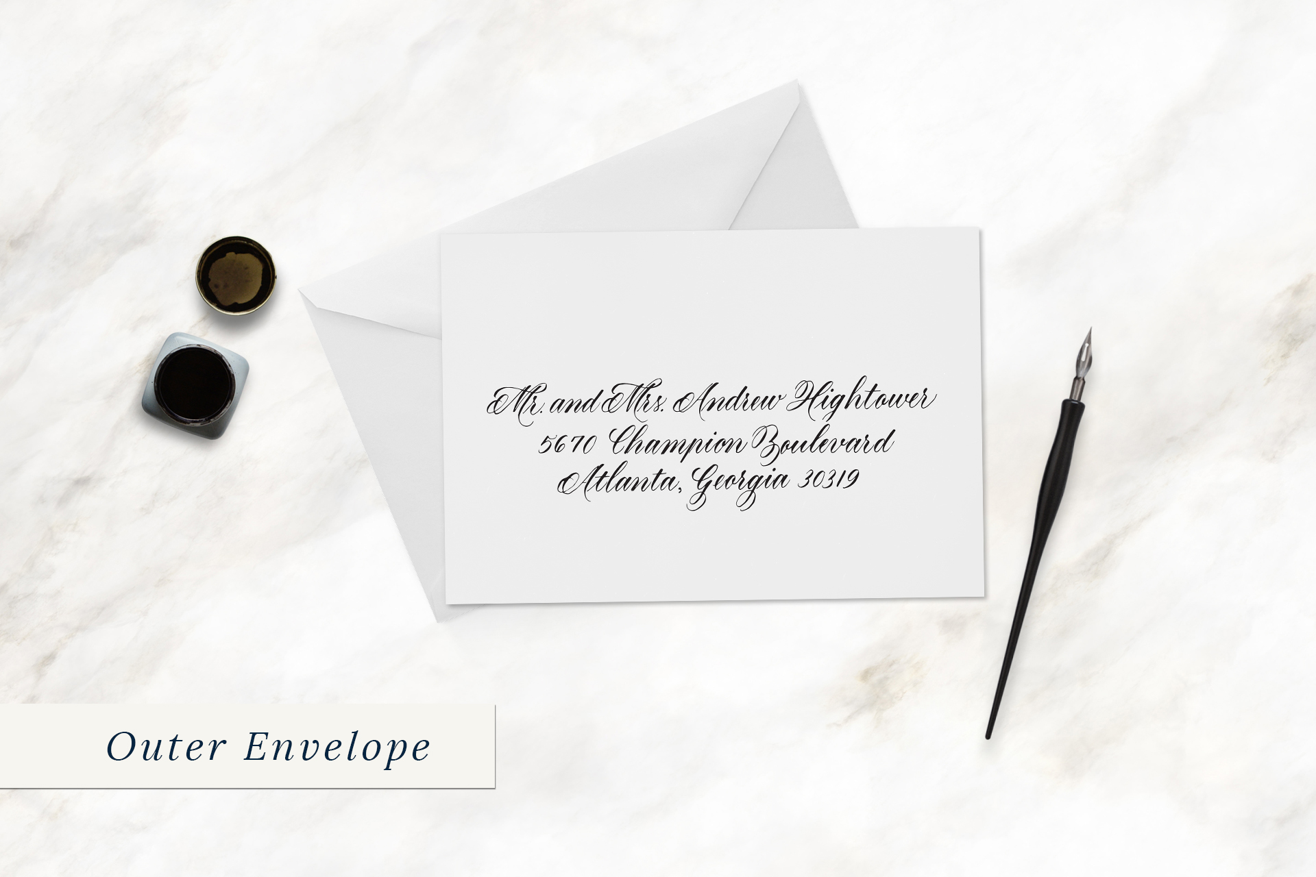Download Captivating Calligraphy Outer Envelope Mockup ...